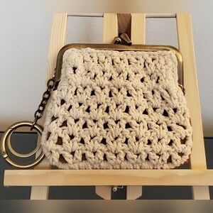 Patricia Nash Handmade Kisslock Coin Purse with Attached Keyrings - NWOT